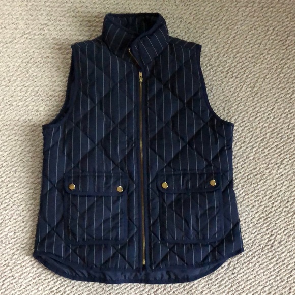 J Crew size small vest Navy/white stripe NWOT - Picture 1 of 3